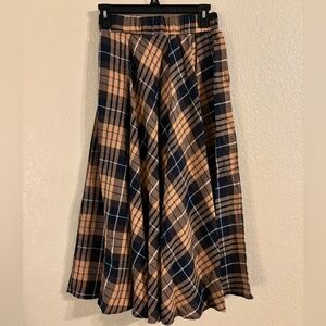 Plaid Midi Skirt